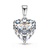 Single Stone Heart Solitaire Pendant in 925 Sterling Silver