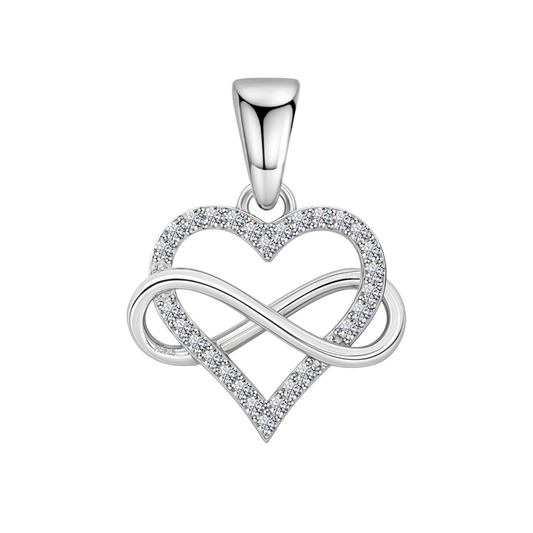 Intertwined Infinite Love Pendant in 92.5 Sterling Silver With Diamond like Brilliance Zirconia HighSpark