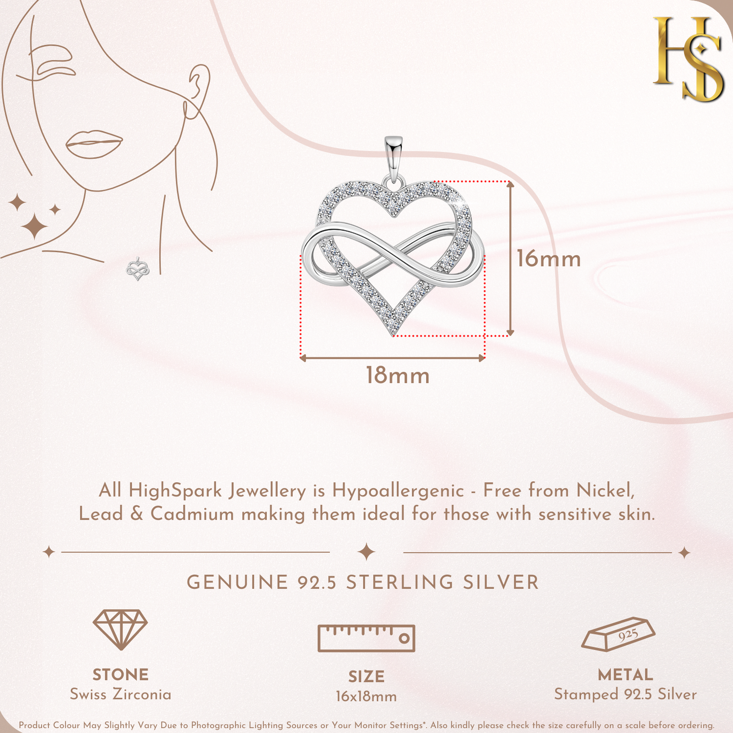 Intertwined Infinite Love Pendant in 92.5 Sterling Silver With Diamond like Brilliance Zirconia