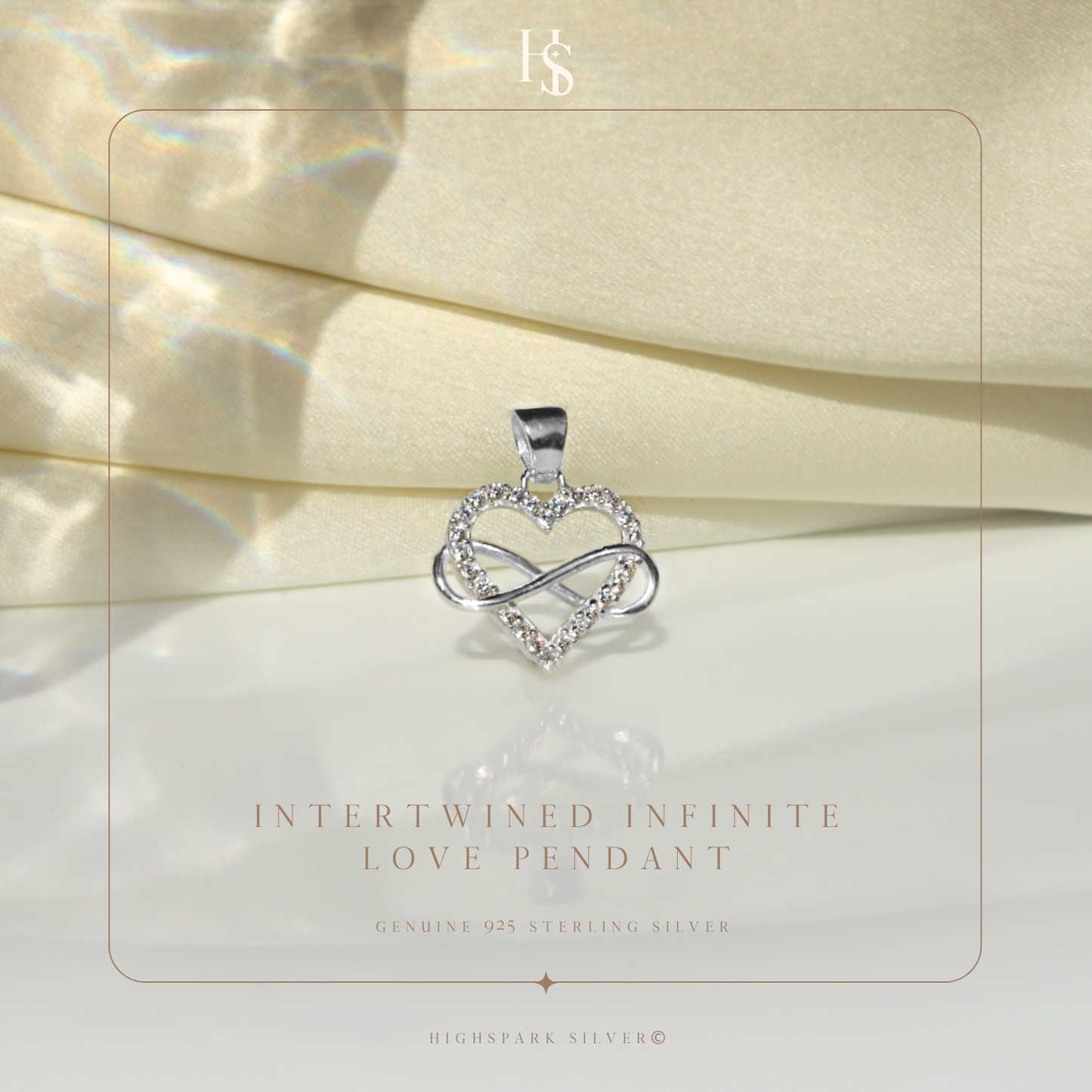 Intertwined Infinite Love Pendant in 92.5 Sterling Silver With Diamond like Brilliance Zirconia