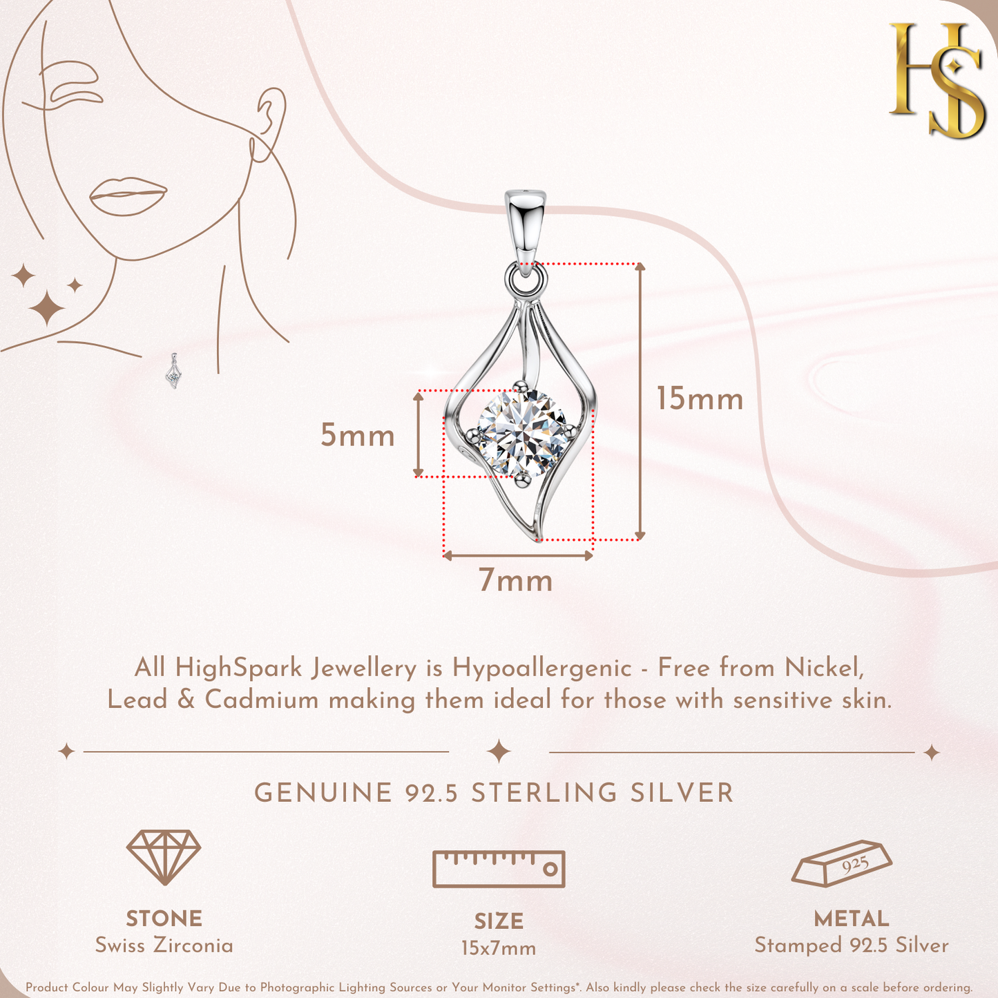 Classic Dew Drop Solitaire Pendant in 92.5 Sterling Silver With Diamond like Brilliance Zirconia