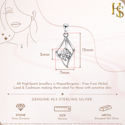 Classic Dew Drop Solitaire Pendant in 92.5 Sterling Silver With Diamond like Brilliance Zirconia