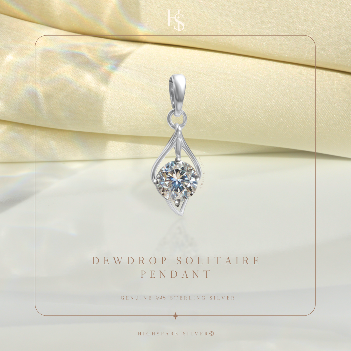 Classic Dew Drop Solitaire Pendant in 92.5 Sterling Silver With Diamond like Brilliance Zirconia