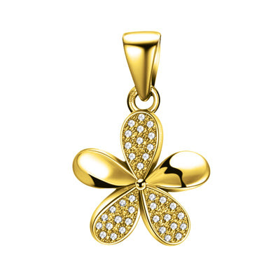 Enchanting Floral Pendant With Chain in 925 Sterling Silver in 18k Gold Finish For Women