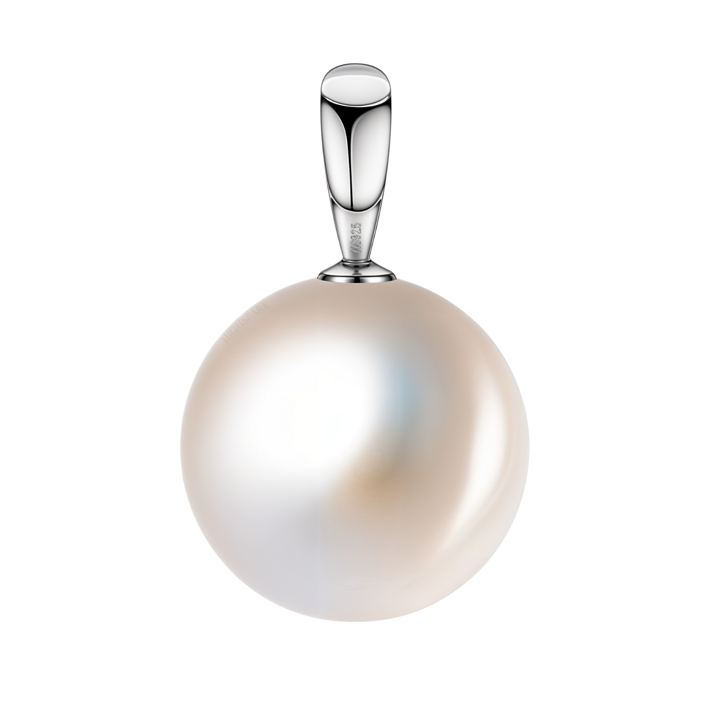 Radiant Round Pearl Pendant in 92.5 Sterling Silver with Brilliant Luster South Sea Pearl