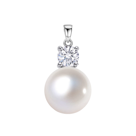 Ethereal Pearl Solitaire Pendant in 92.5 Sterling Silver With Diamond like Brilliance Zirconia