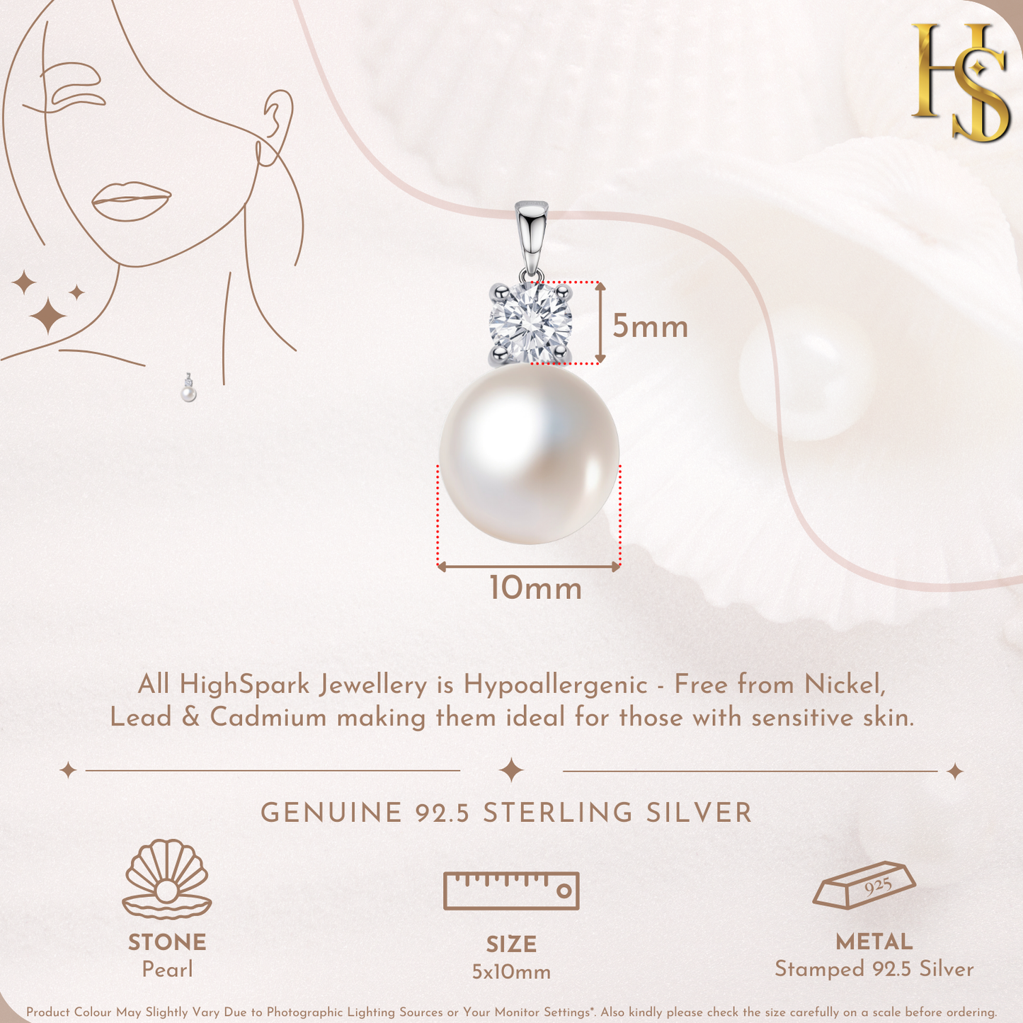 Ethereal Pearl Solitaire Pendant in 92.5 Sterling Silver With Diamond like Brilliance Zirconia