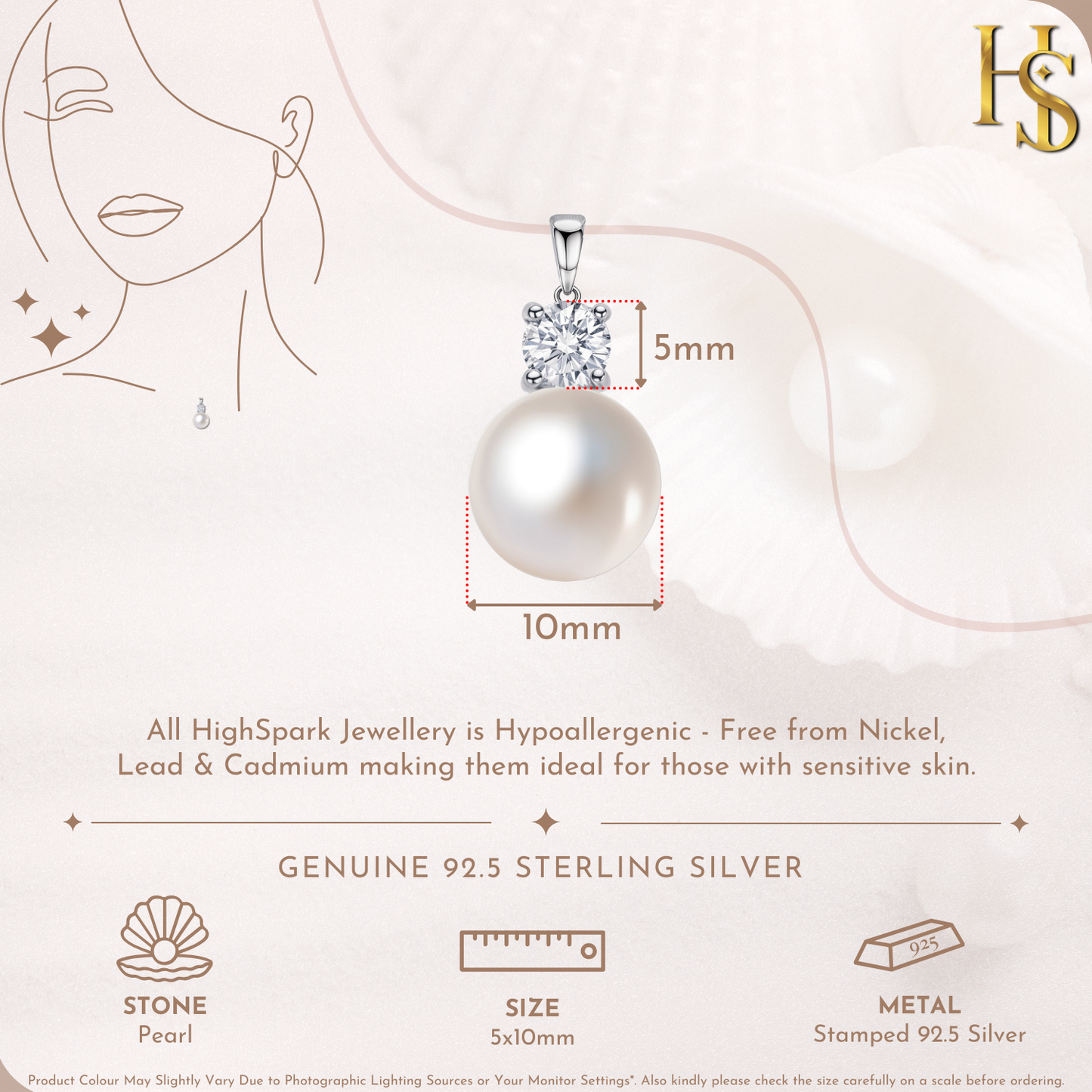 Ethereal Pearl Solitaire Pendant in 92.5 Sterling Silver With Diamond like Brilliance Zirconia
