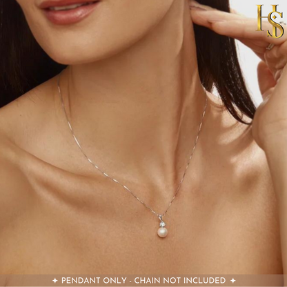 Ethereal Pearl Solitaire Pendant in 92.5 Sterling Silver With Diamond like Brilliance Zirconia