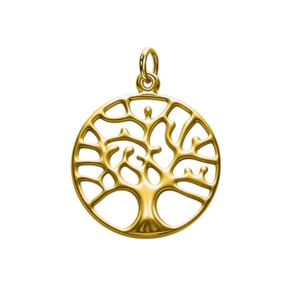 Tree of Life Pendant With Chain in 92.5 Sterling Silver With 18k Gold Finish For Women