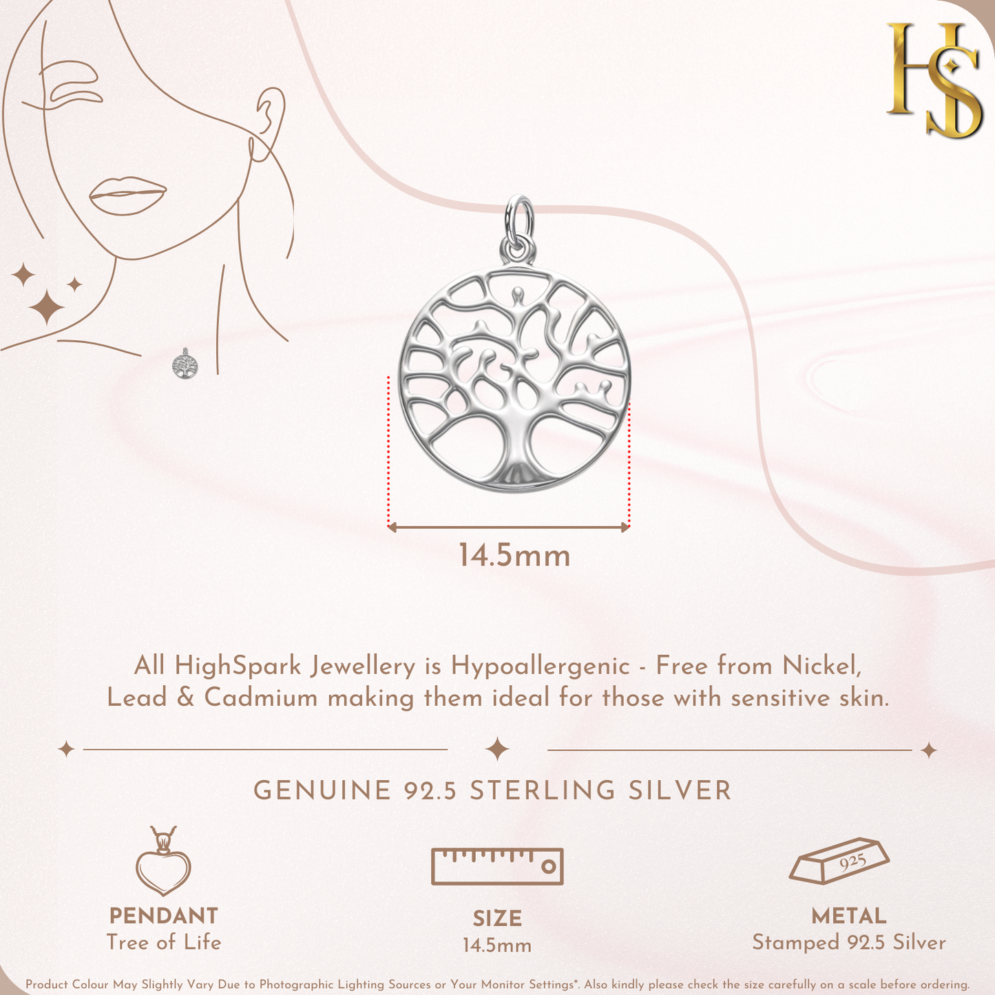 Tree of Life Pendant in 92.5 Sterling Silver For Women