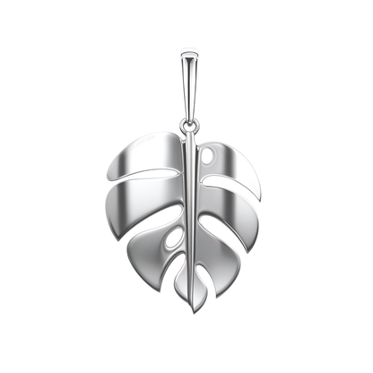 Leaf Pendant Necklace In 92.5 Sterling Silver For Women