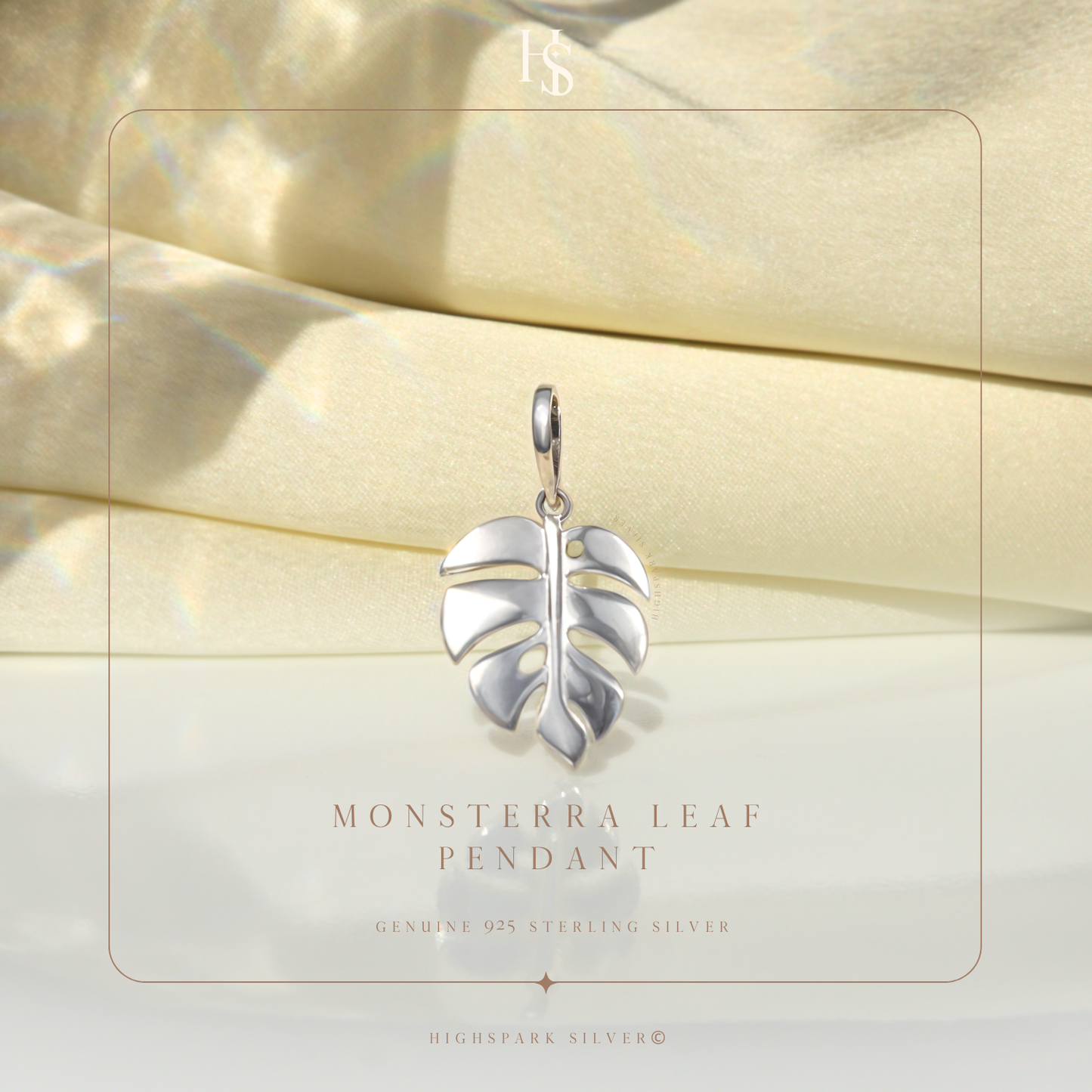 Leaf Pendant Necklace in 92.5 Silver