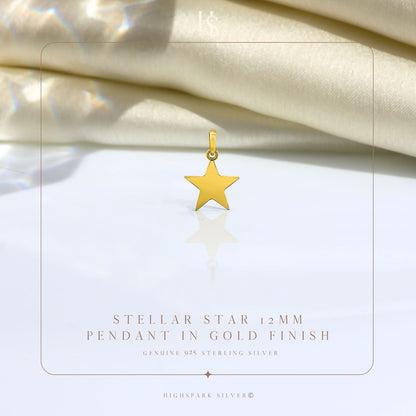 Stellar Star Pendant With Chain in 925 Sterling Silver WIth 18k Gold Finish