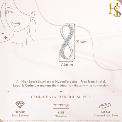 Limitless Infinity Pendant Necklace in 92.5 Sterling Silver For Women