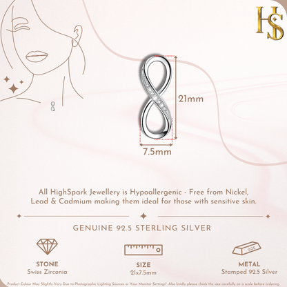 Limitless Infinity Pendant Necklace in 92.5 Sterling Silver For Women