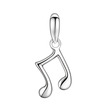 Music Note Pendant in 92.5 Sterling Silver For Women