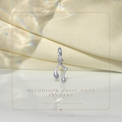 Music Note Pendant in 92.5 Sterling Silver For Women