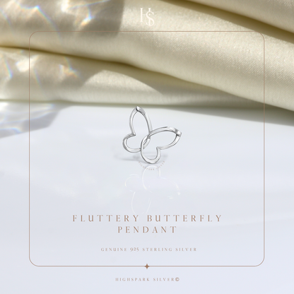 Playful Butterfly Pendant in 925 Sterling Silver for Women