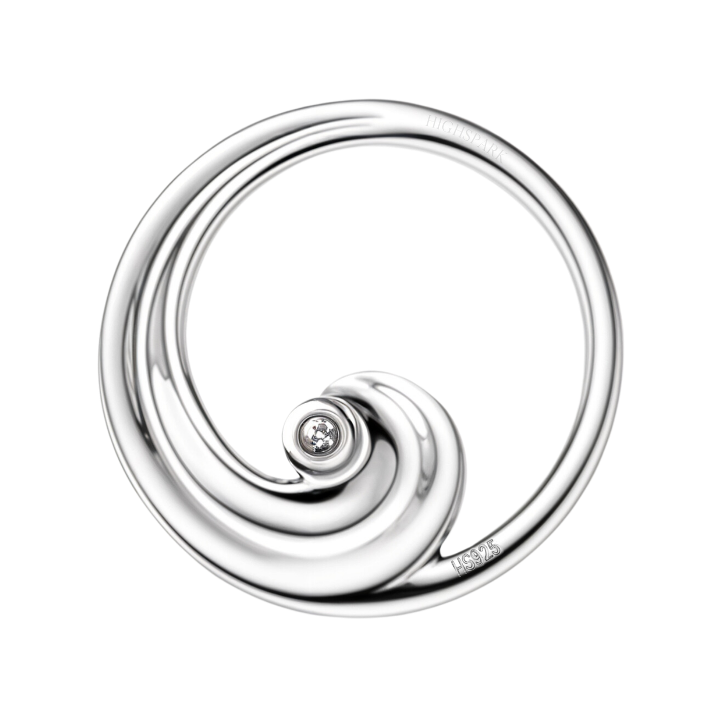 Ocean Wave Pendant in 92.5 Sterling Silver For Women