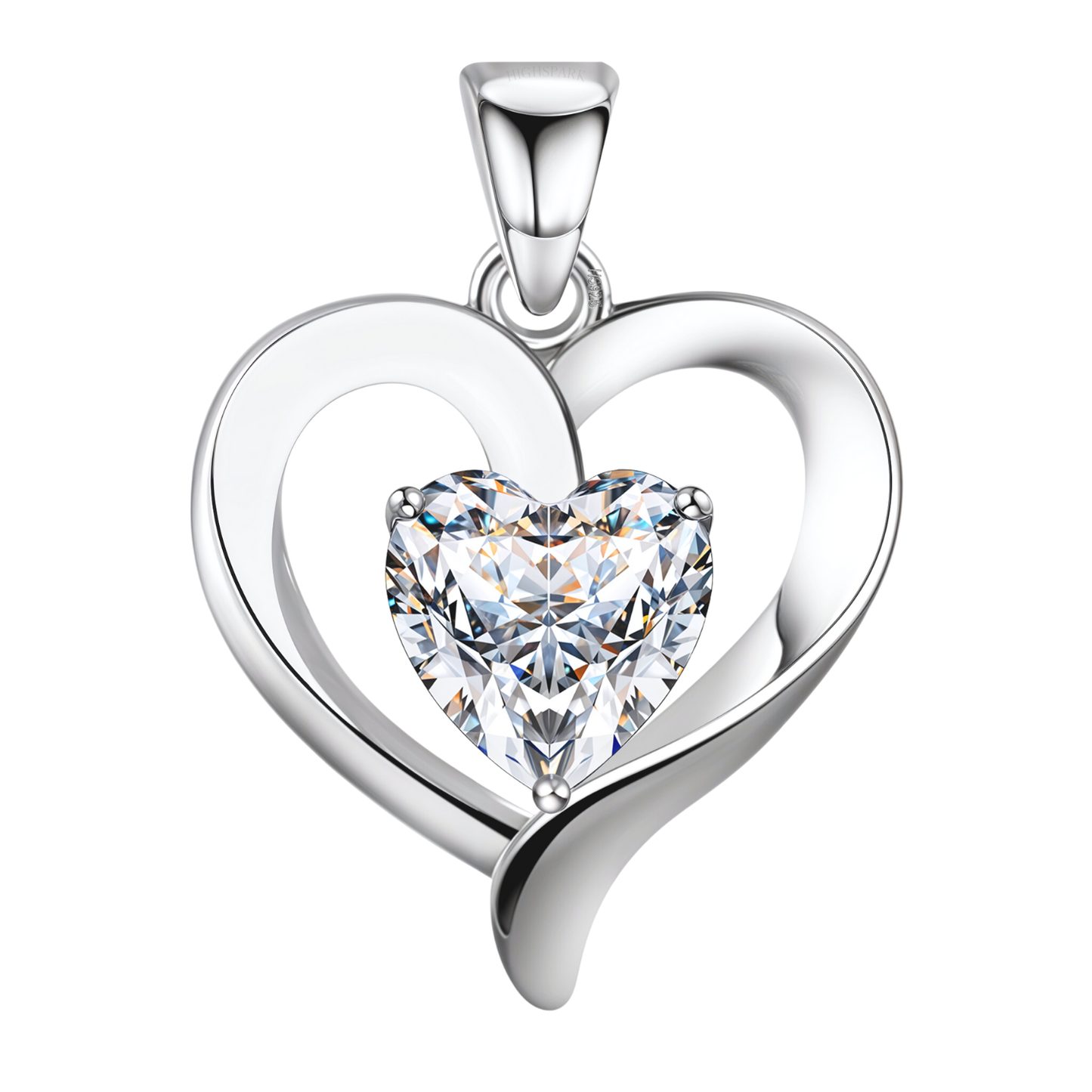 Matters Of Heart Solitaire Pendant in 92.5 Sterling Silver With Diamond like Brilliance Zirconia