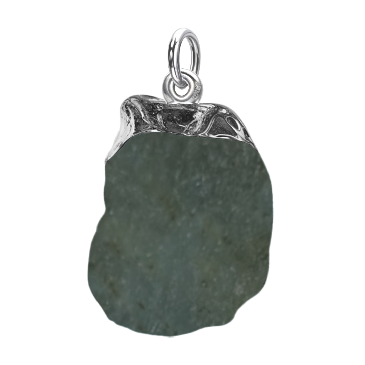 Natural Raw Gemstone Labradorite Rough Cut Pendant in 92.5 Sterling Silver