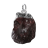 Raw Garnet Rough Cut Pendant in 925 Sterling Silver