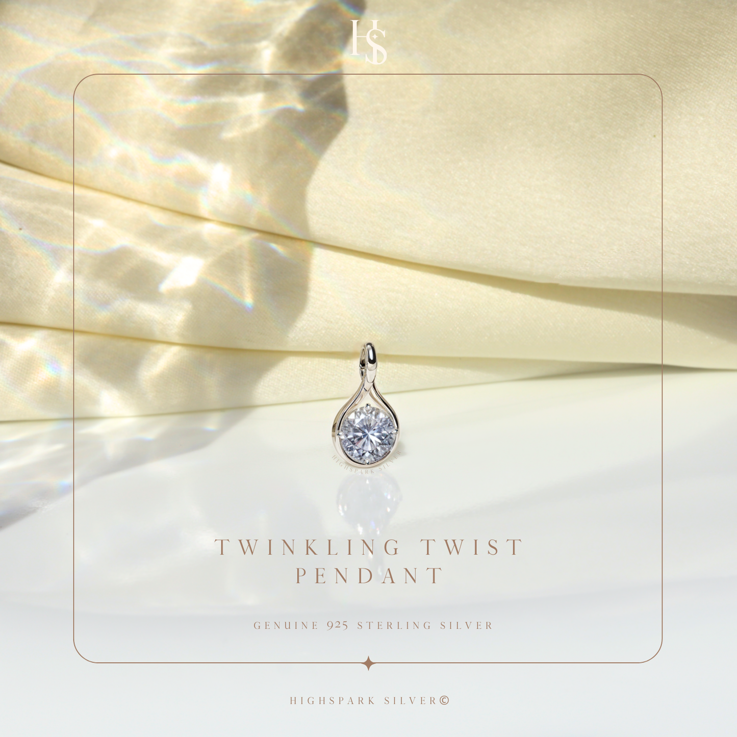 Twinkling Twist Pendant in 92.5 Sterling Silver For Women