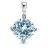 Aquamarine Birthstone Pendant With Chain in 925 Sterling Silver