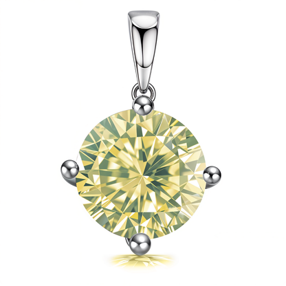 Peridot zirconia Birthstone Pendant With Chain in 925 Sterling Silver For Women