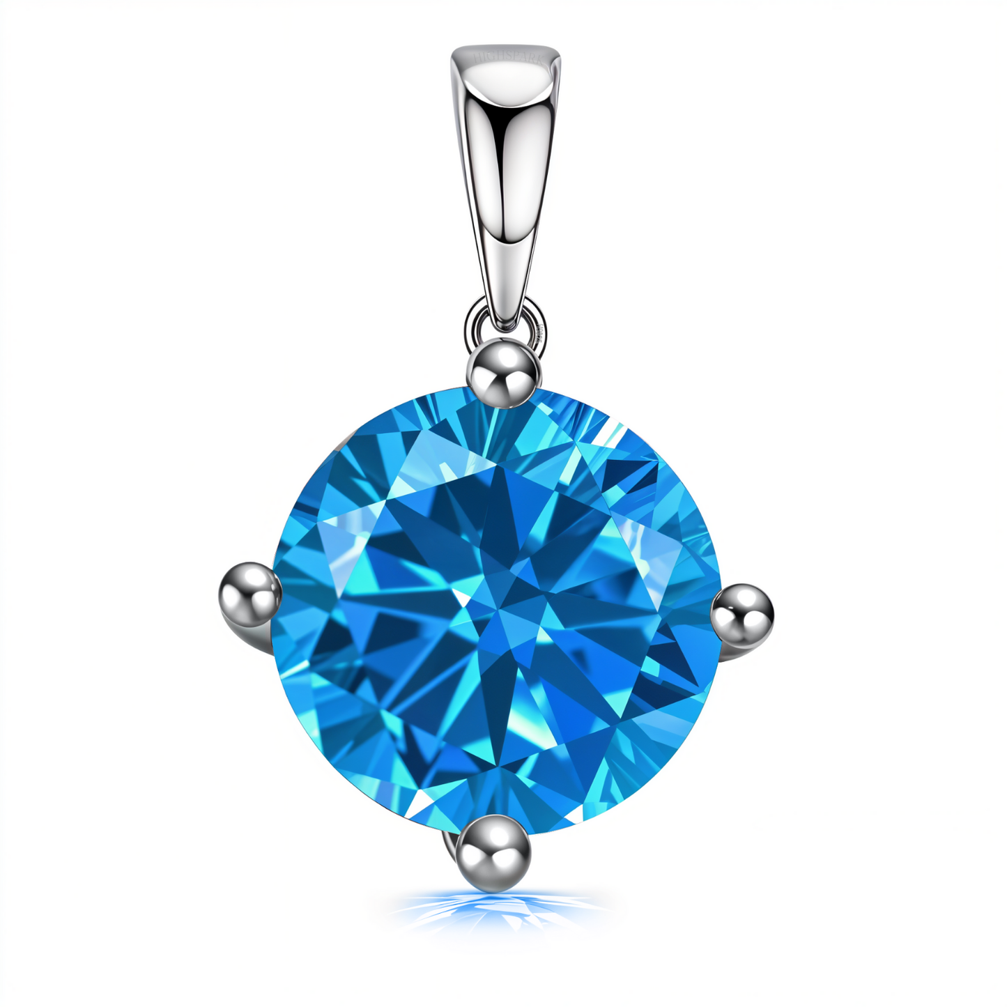 Sapphire Zirconia Birthstone Pendant With Chain in 925 Sterling Silver For Women