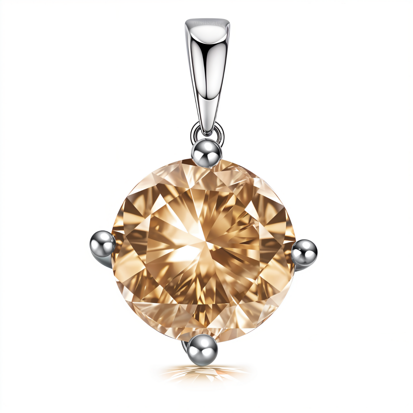 Citrine Zirconia Birthstone Pendant With Chain in 925 Sterling Silver For Women