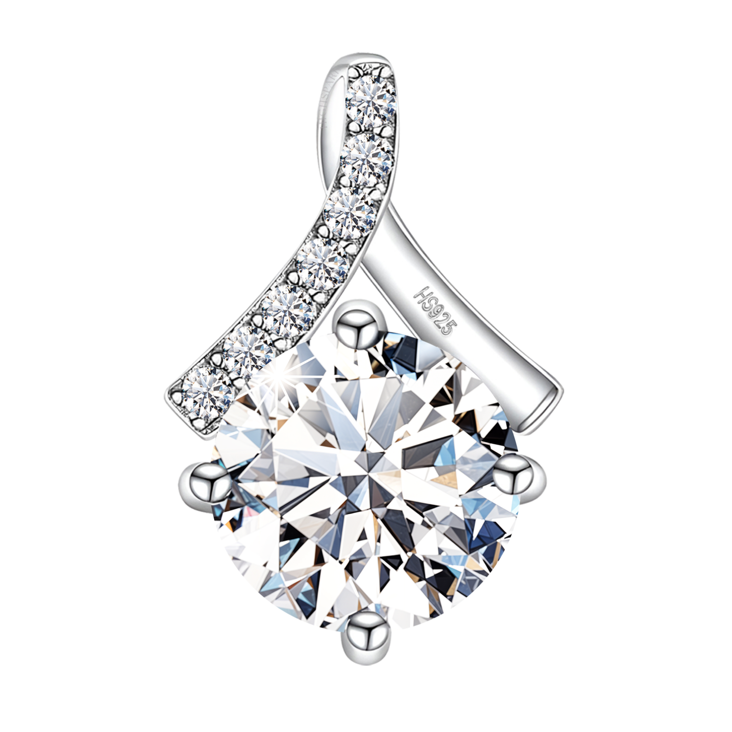Starlit Solitaire Pendant in 92.5 Sterling Silver With Diamond like Brilliance Zirconia