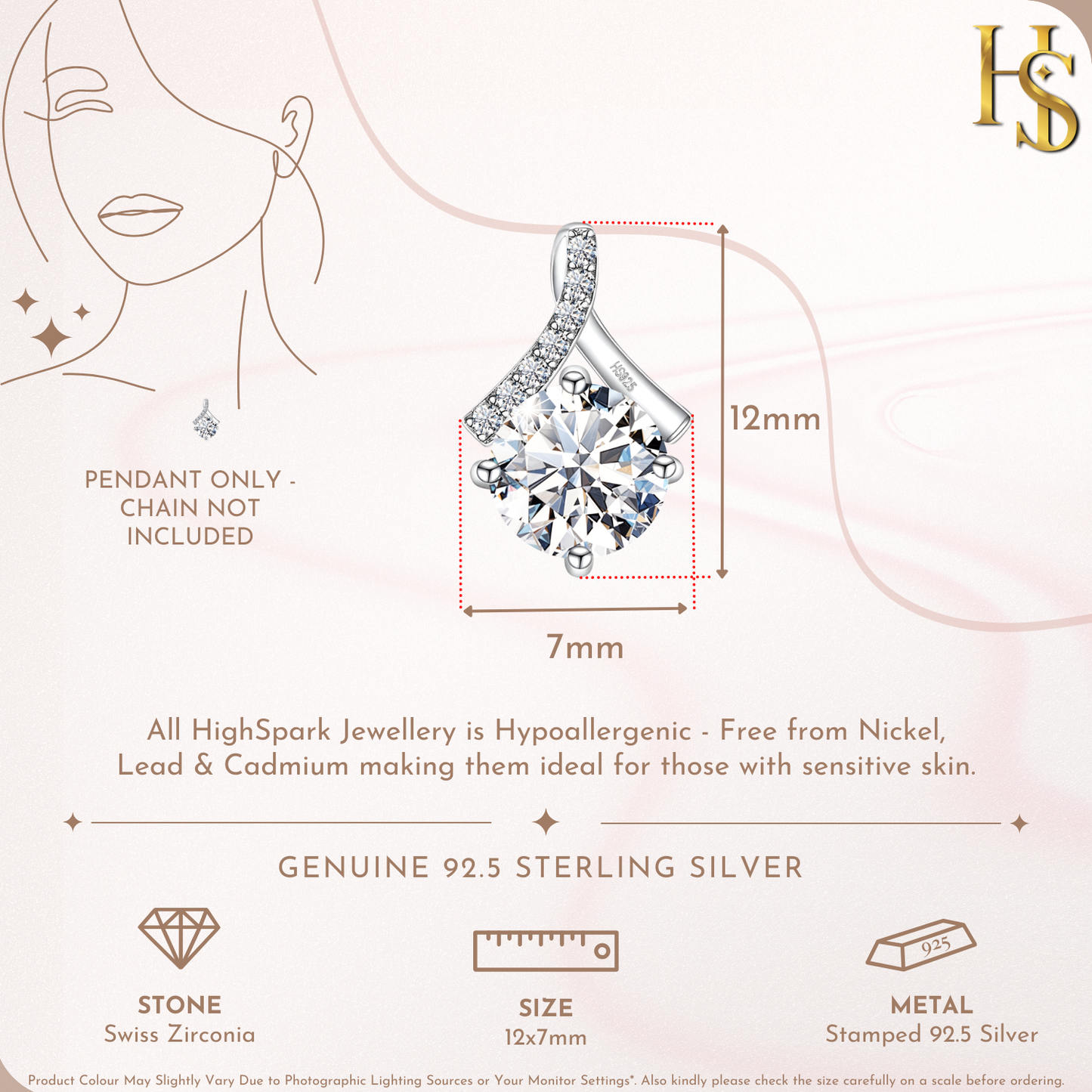 Classic Drop Crystal Solitaire Pendant in 92.5 Sterling Silver With Diamond like Brilliance Zirconia