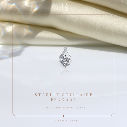 Starlit Solitaire Pendant in 92.5 Sterling Silver With Diamond like Brilliance Zirconia