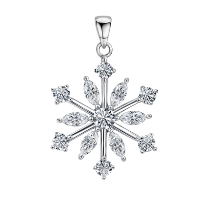 Classic Snowflake Solitaire Pendant in 92.5 Sterling Silver With Diamond like Brilliance Zirconia