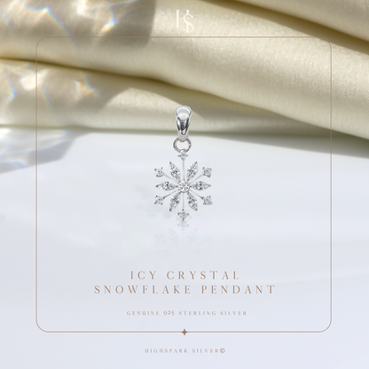 Classic Snowflake Solitaire Pendant in 92.5 Sterling Silver With Diamond like Brilliance Zirconia