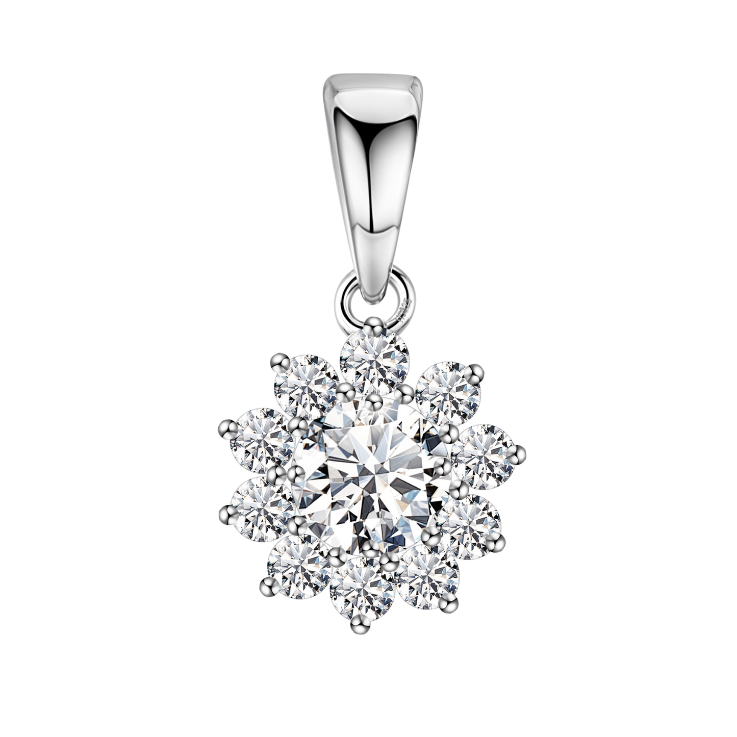 Radiant Blossom Solitaire Pendant in 92.5 Sterling Silver With Diamond like Brilliance Zirconia