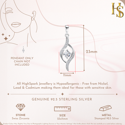 Studded Dew Drop Solitaire Pendant in 92.5 Sterling Silver With Diamond like Brilliance Zirconia