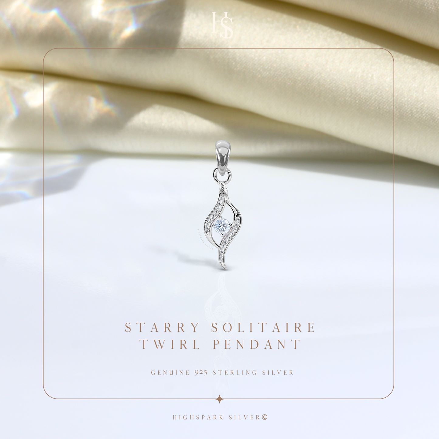 Studded Dew Drop Solitaire Pendant in 92.5 Sterling Silver With Diamond like Brilliance Zirconia