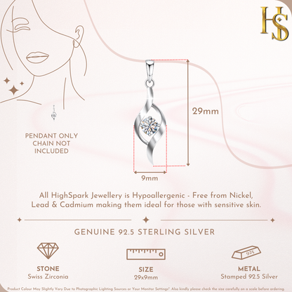 Classic Dew Drop Solitaire Pendant in 92.5 Sterling Silver With Diamond like Brilliance Zirconia