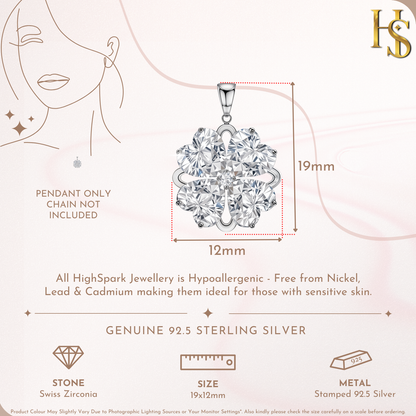 Dazzling Petunia Solitaire Pendant in 92.5 Sterling Silver With Diamond like Brilliance Zirconia