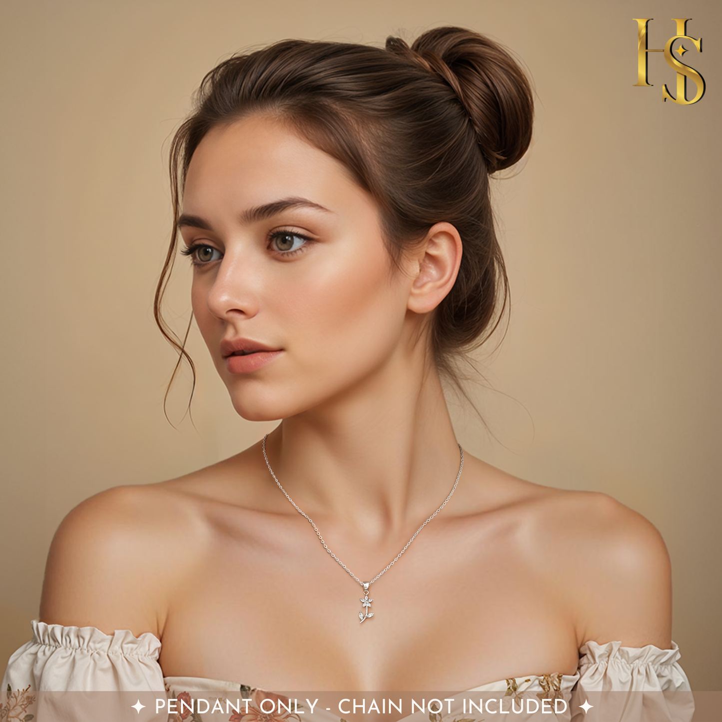 Dazzling Five Petal Flower Solitaire Pendant in 92.5 Sterling Silver With Diamond like Brilliance Zirconia