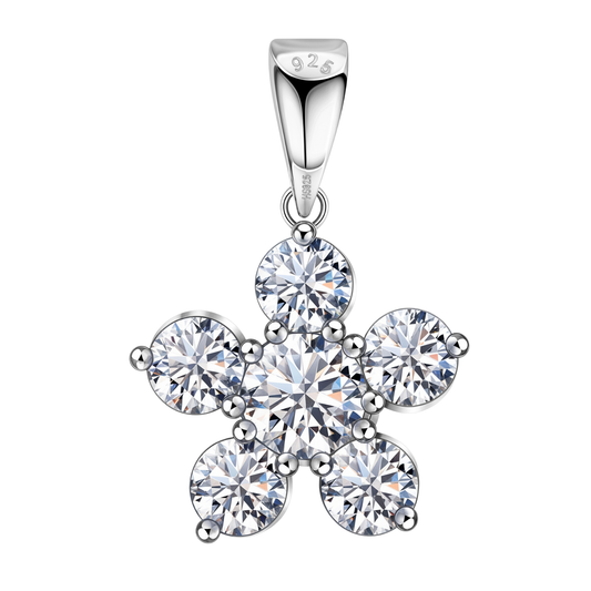 Floral Cluster Solitaire Pendant in 92.5 Sterling Silver With Diamond like Brilliance Sparkling Zirconia