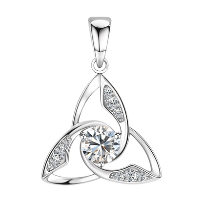Dazzling Celtic Love Knot Pendant With Chain in 925 Sterling Silver For Women