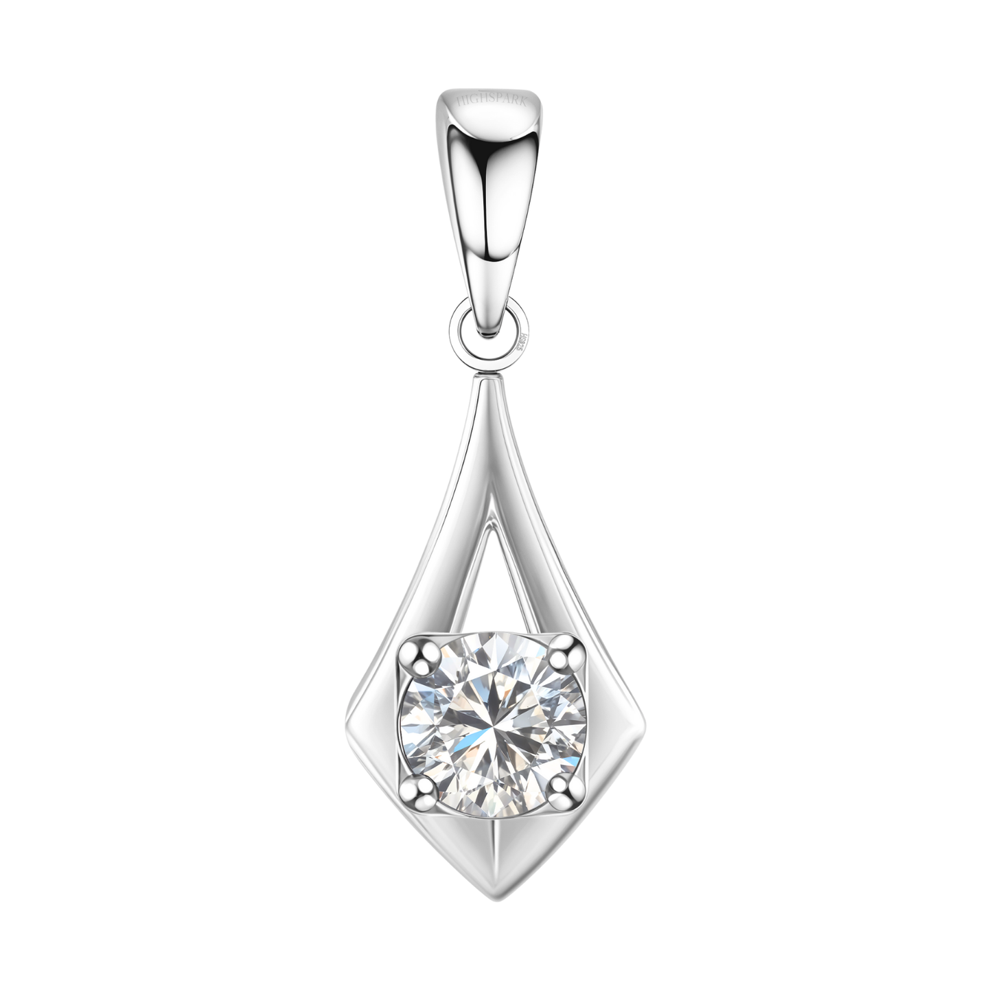 Luminary Drop Solitaire Pendant With Chain in 925 Sterling Silver For Women