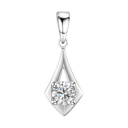 Luminary Drop Solitaire Pendant With Chain in 925 Sterling Silver For Women