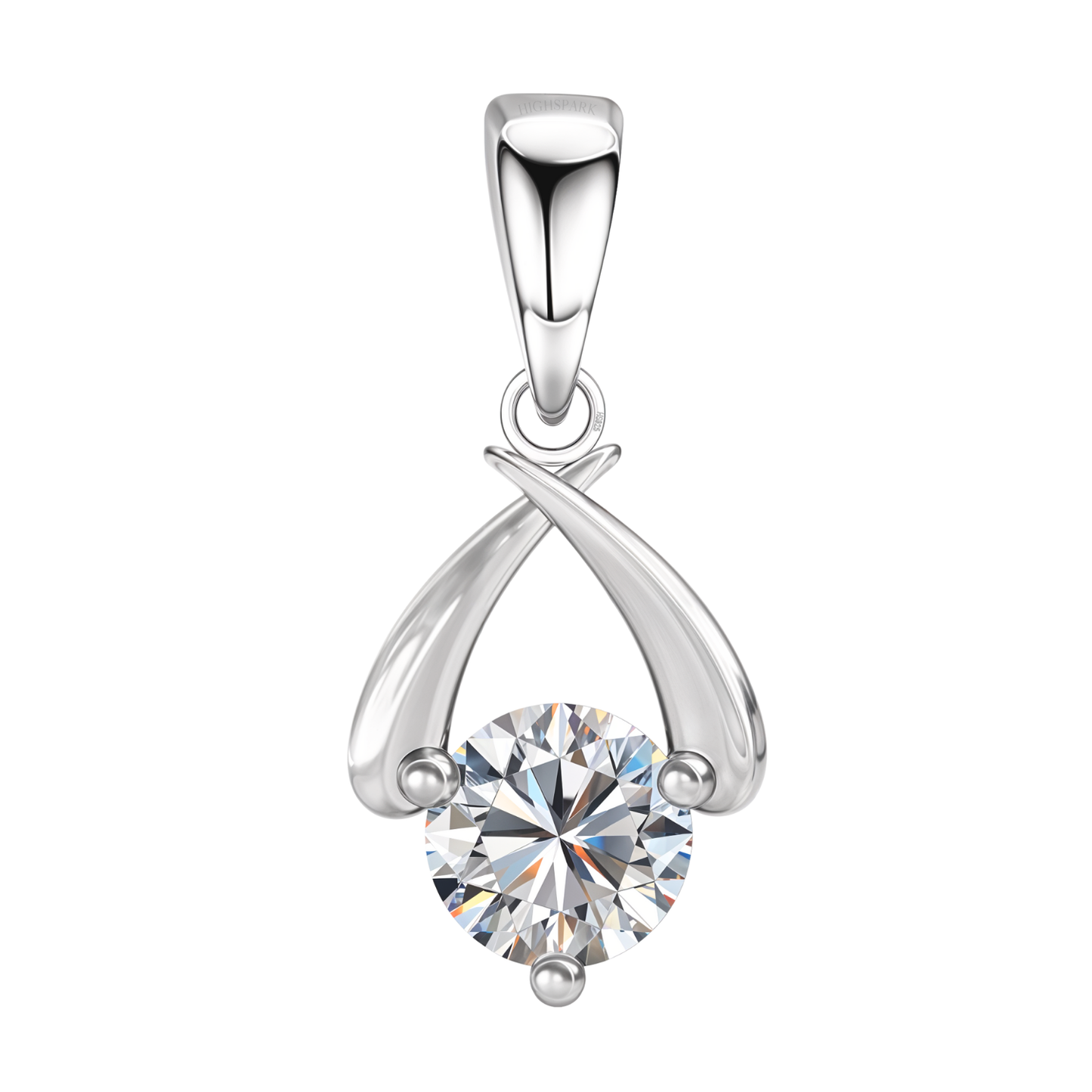 Forever XO Solitaire Pendant With Chain in 925 Sterling Silver For Women
