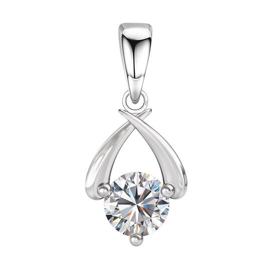 Forever XO Solitaire Pendant With Chain in 925 Sterling Silver For Women