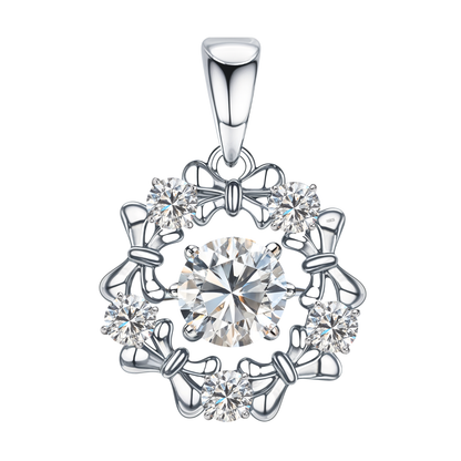 Scintillating Solitaire Cluster Pendant With Chain in 925 Sterling Silver For Women